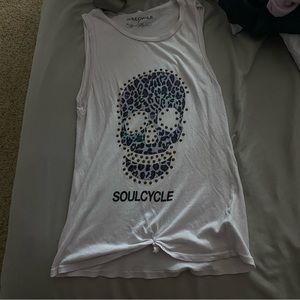 soul cycle tank top with tye